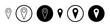 Map marker vector icon set. gps position pin line icon. location pointer sign. pinpoint destination location icon suitable for apps and websites UI designs.