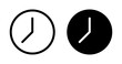 Clock Icon Set. Time Symbol. Watch Dial Vector Icon suitable for apps and websites UI designs.