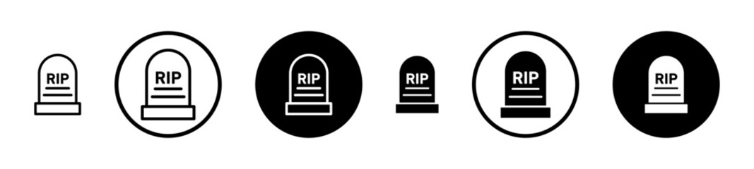 Wall Mural - Tombstone line icon set. rip headstone vector icon. death grave tone icon. gravestone line icon suitable for apps and websites UI designs.