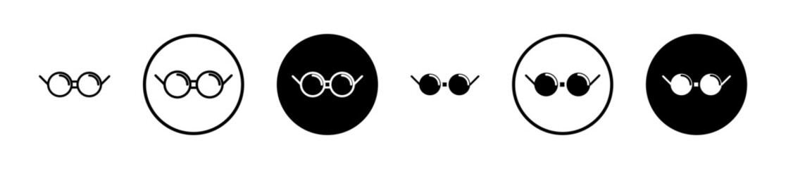 Glasses line icon set. old round eye glasses vector icon. vintage eyeglasses icon suitable for apps and websites UI designs.