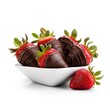 strawberry with chocolate dipping isolated on white background