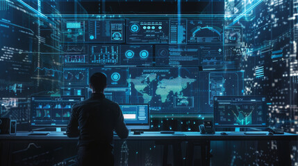 Digital Network Connection in Abstract Binary Code and Fiber Optics Background with Spots, Representing Technology, Business, and Future Concepts