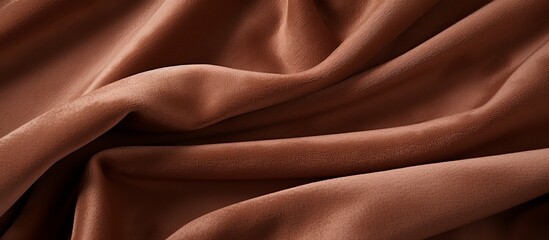 Sticker - Macro photography captures the intricate pattern of a brown fabric, resembling the soft petal of a peach flower. The magenta hue adds an artistic gesture to the earthy soil backdrop