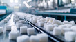 sugar in the factory industry. selective focus.