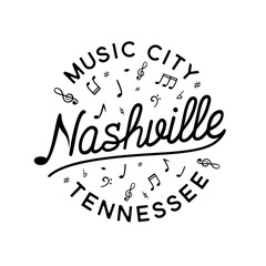 Wall Mural - Nashville music city vector design template. Nashville Tennessee logotype. Vector and illustration.