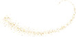 Golden stars confetti decoration. Swirl from falling sparklers. Design element. Special effect on transparent background.