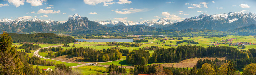 Canvas Print -  panoramic rural landscape in region Bavaria at springtime