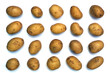 Twenty orderly arranged small potatoes