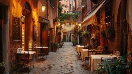 Wall Mural - Tipico ristorante italiano nel vicolo storico