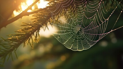 spider web on the tree trunk background