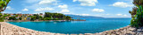 Fototapeta  - Panorama from the Adriatic promenade of the town of Krk on the island of Krk, Croatia