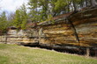 Rock formation on the side of a cliff at Rockbridge, Wisconsin Nature Park.