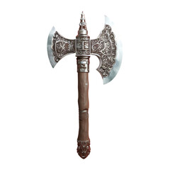 Wall Mural - Ancient axe isolated on transparent background on transparent background