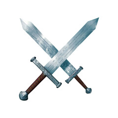 Wall Mural - Knight steel sword isolated on transparent background