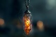 Ancient Magic Glowing Crystal Pendant Necklace Radiating Allure