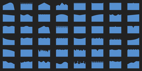 Wall Mural - divider shape set for website top or bottom section. separator for banner, app, poster. abstract des