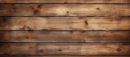 Canvas Print - A detailed shot of a brown hardwood plank wall with a blurred background, showcasing the intricate pattern of the wood grain and texture