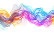 3d rendering multicolored flowing abstract iridesc on transparent or white background