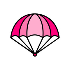 Poster - parachute. lineal color icon