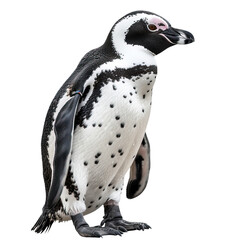 African penguin on transparent or white background