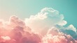 Soft pastel clouds with sunlight. Calming sky view for meditation, inspiration, or background design. Creative concept for graphic projects and wallpapers