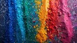 a close up of a pile of rainbow colored powder. Generative AI