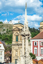 Plague Column and Dietrichstein tomb is a tomb of the Dietrichstein family, Old Town of Mikulov town, Czech Republic