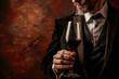 © Александр Марченко - gentleman in a suit enjoying a glass of red wine