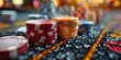 3D rendering of casino chips for poker and baccarat games in a casino setting. Concept Casino Chips, Poker Games, Baccarat Games, 3D Rendering, Casino Settings