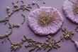floral embroidered pattern close-up. generated by ai
