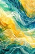 Abstract wavy pattern in yellow and blue hues