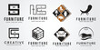 set bundle furniture logo icon design vector illustration template