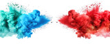 Fototapeta Na sufit - Blue and red smoke merging isolated on transparent background.