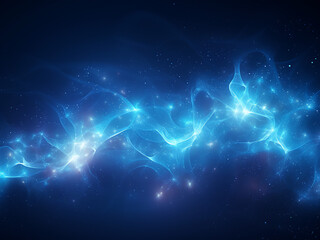 Wall Mural - cosmic nebulae blue dancing in the galaxy. ai generation.