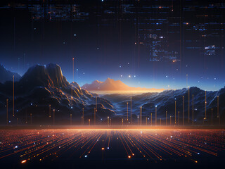 Wall Mural - Mysterious cosmic rays traverse space. AI Generation.