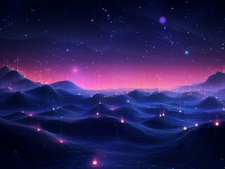 Wall Mural - Cosmic rays paint the galactic background. AI Generation.