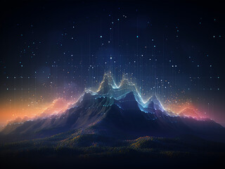 Wall Mural - Cosmic rays illuminate the cosmos. AI Generation.