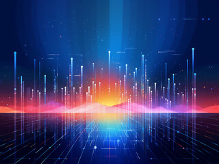 Wall Mural - In the vast expanse of space, cosmic rays shine brightly. AI Generation.