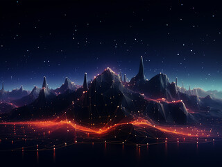 Wall Mural - Unseen cosmic rays dark against the backdrop of space. AI Generation.