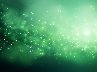 Wall Mural - Enchanting cosmic rays green in the cosmos. AI Generation.