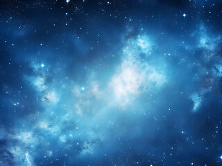 Wall Mural - Radiant Galaxies Blue amidst the stellar backdrop. AI Generation.