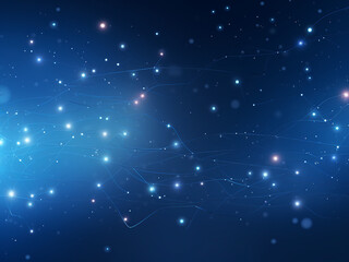 Wall Mural - Celestial spectacle: Galaxies Blue in space. AI Generation.