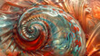 close-up nautilus shell as an artistic oil painting background