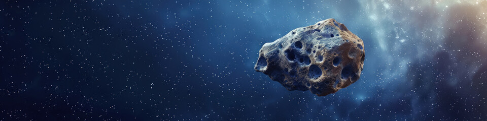 Wall Mural - a large rock stands prominently in the midst of a space filled with twinkling stars, creating a stri