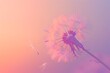 : A gradient background blending from lavender to peach, with a single, delicate dandelion seed floating on the breeze.