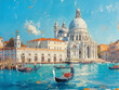 Venice - Grand Canal with Santa Maria della Salute, oil painting