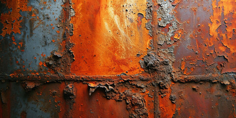 Old rusty metal background or texture. Rust of metals. Corrosive Rust on old iron. Use as illustration for presentation. Background rust texture as a panorama. Metal dirty background steel grunge