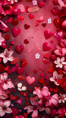 Sticker - Background covered in hearts and flowers