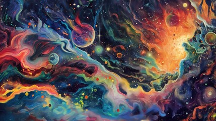 Wall Mural - universe, bright colors, abstract style background