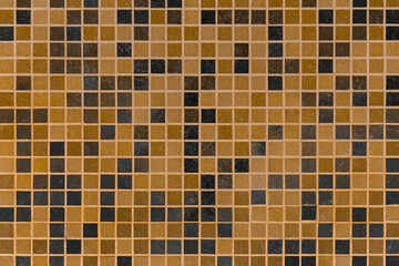 Wall Mural - Mosaic Square Ceramic Tiles Black Brown Color Abstract Bath Pattern Toilet Texture Background